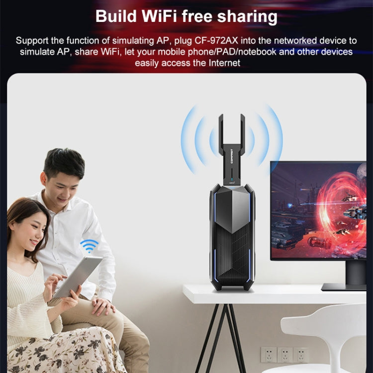 COMFAST 972AX 5400Mbps WiFi6 Free Drive USB Wireless Network Card, 972AX COMFAST 972AX 5400Mbps WiFi6 Free Drive USB Wireless Network Card, 972AX